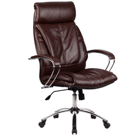 Кресло LK-13 Перфорированная Натуральная Кожа (Все Цвета) Цвет Бордовый (722)  , Крестовина Пятилучие пластик, Ролики {P137}