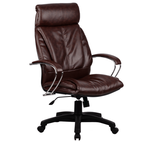 Кресло LK-13 Перфорированная Натуральная Кожа (Все Цвета) Цвет Бордовый (722)  , Крестовина Пятилучие пластик, Ролики {P137}