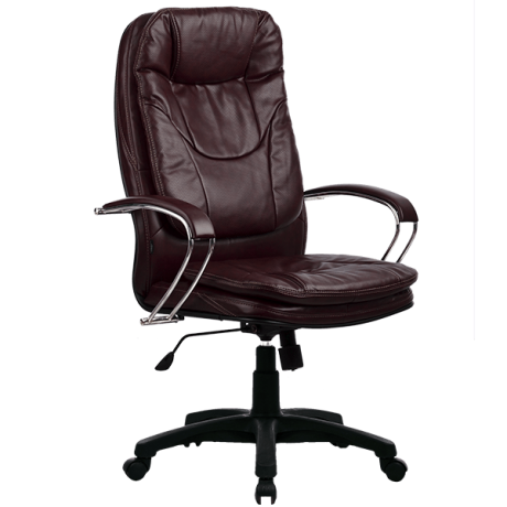 Кресло LK-11 Перфорированная Натуральная Кожа (Все Цвета) Цвет Бордовый (722)  , Крестовина Пятилучие пластик, Ролики {P137}