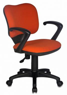 Кресло Бюрократ CH-540AXSN LOW Ткань (Все Цвета) Цвет Оранжевый, Крестовина {P136}, Ролики {P137}
