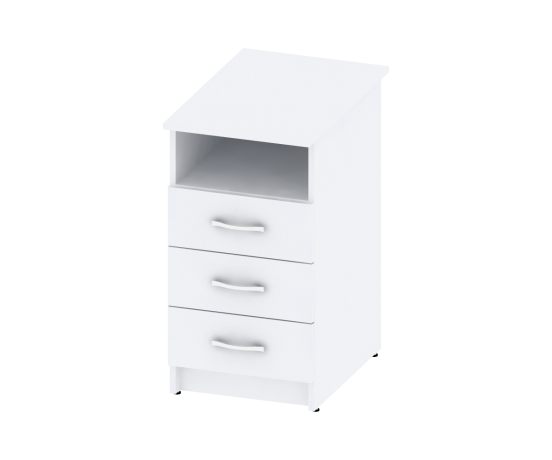 Тумба приставная 1 ниша 3 ящика 400ш600гл750в Цвет ДСП: Белый