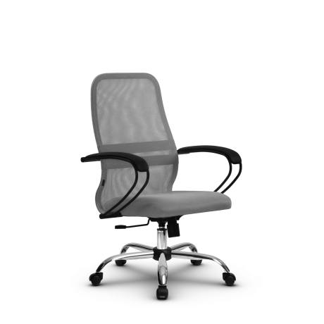 Кресло Метта SU-CP-8  Цвет Серый светлый (24) Крестовина Пятилучие металл хром