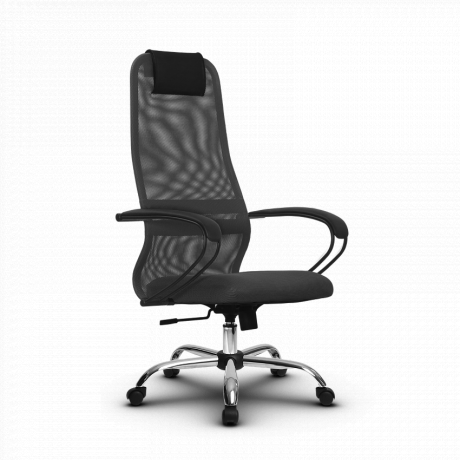 Кресло Метта BP-8 BK-8   Цвет Серый тёмный (21)  Крестовина Пятилучие металл хром