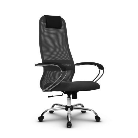 Кресло Метта SU-BK-8  Цвет Серый тёмный (21) Крестовина Пятилучие металл хром