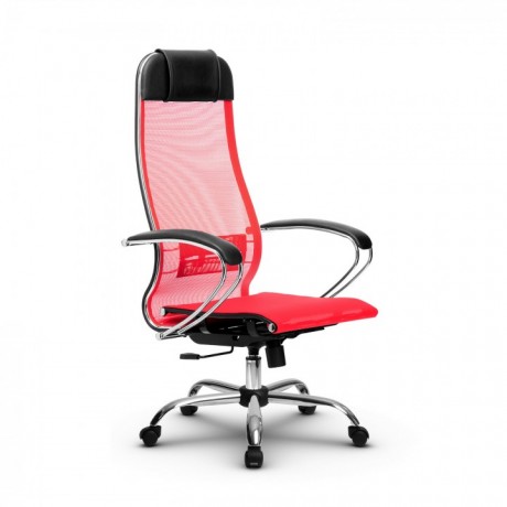 Кресло Метта Комплект 4 Цвет Красный-Сетка Крестовина Пятилучие металл хром