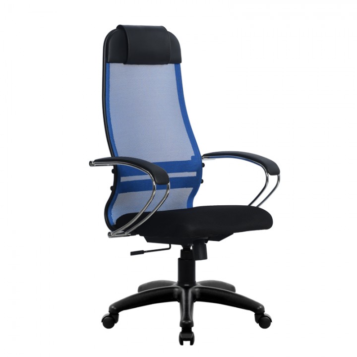 Кресло Метта SU-1-BK Комплект 18 (Samurai-Lite)  Цвет Синий (23), Крестовина Пятилучие пластик, Ролики {P137}, Коврик {P204}, Сборка {P205}, Гарантия {P206}