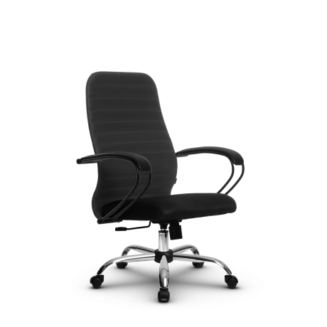 Кресло Метта SU-CP-10 Цвет Серый тёмный (21) Пятилучие металл хром