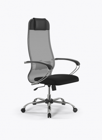 Кресло ErgoLife Сетчатая ткань (Сиденье Черное) Сетчатая ткань Х2 (Спинка) Цвет Серый тёмный (21)