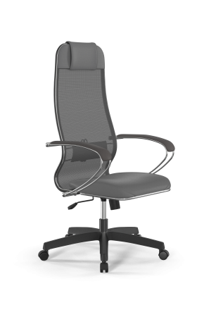 Кресло ErgoLife Эко-Кожа (MPES) (Сиденье) Сетчатая ткань Х2 (Спинка) Цвет Серый  (MPES) Основание Нижняя часть кресла ErgoLife 0017831 (Ролики Пласт, Крестовина Пласт, газ-патрон ч\м 20 СМ, Топ-Ган)