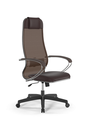 Кресло ErgoLife Эко-Кожа (MPES) (Сиденье) Сетчатая ткань Х2 (Спинка) Цвет Темно-коричневый (MPES) Основание Нижняя часть кресла ErgoLife 0017831 (Ролики Пласт, Крестовина Пласт, газ-патрон ч\м 20 СМ, Топ-Ган)