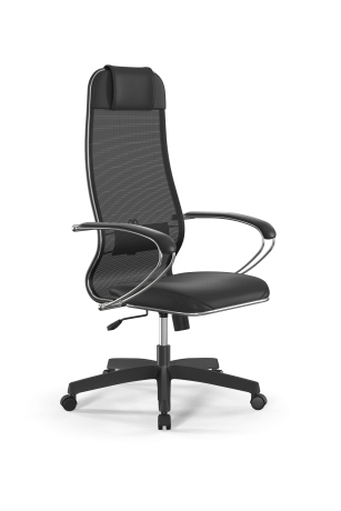 Кресло ErgoLife Эко-Кожа (MPES) (Сиденье) Сетчатая ткань Х2 (Спинка) Цвет Черный (MPES) Основание Нижняя часть кресла ErgoLife 0017831 (Ролики Пласт, Крестовина Пласт, газ-патрон ч\м 20 СМ, Топ-Ган)