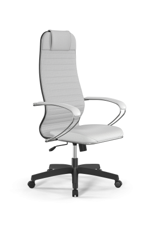 Кресло Метта Комплект № 17 (Эко-Кожа MPES) Цвет Белый (MPES) Основание Ролики Пласт, Крестовина Пласт, газ-патрон ч\м 20 СМ, Топ-Ган с регулировкой по глубине сиденья