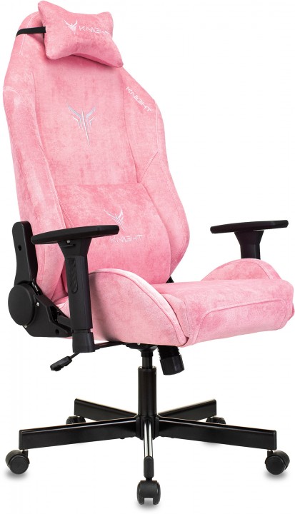 Кресло игровое Knight N1 Fabric розовый Velvet 36