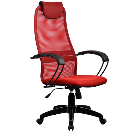 Кресло Метта BK-8 Цвет Красный (22), Крестовина {P136}, Ролики {P137}